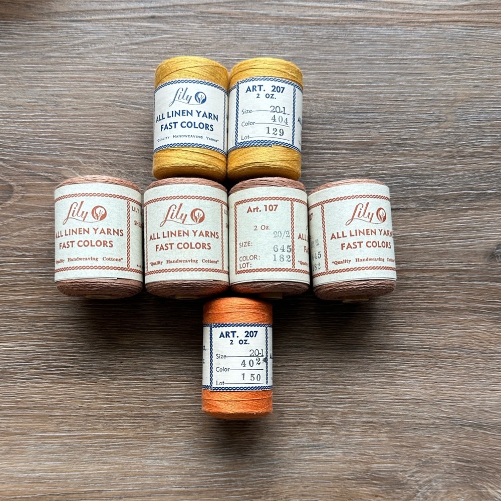 Lily YELLOW + ORANGE Linen Yarns